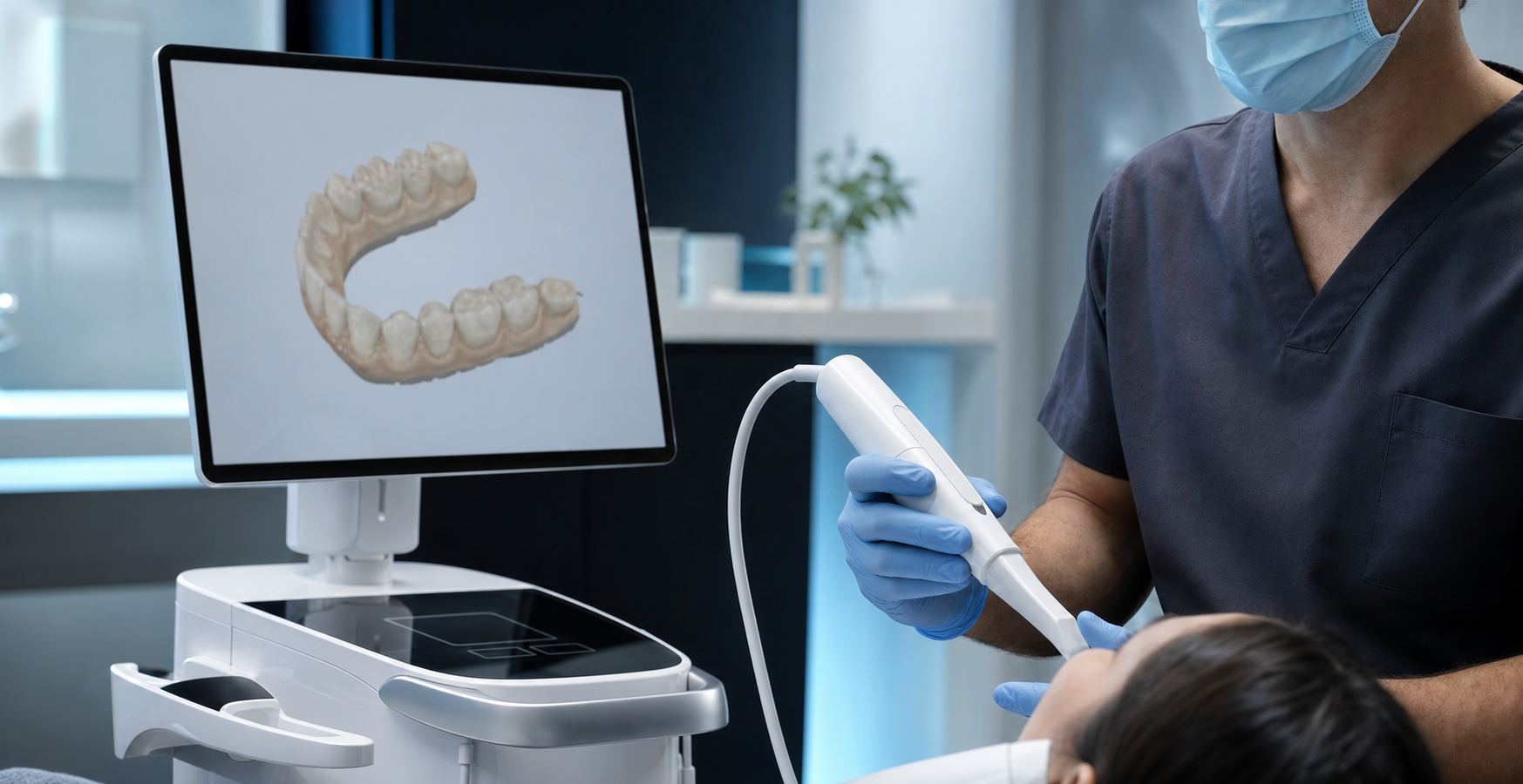 Scanner intraoral 3D em uso na clínica